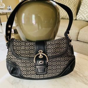 COACH Signature Logo Shoulder Bag Purse